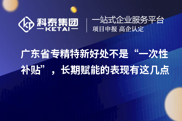 廣東省專精特新小巨人好處不是“一次性補貼”，長期賦能的表現(xiàn)有這幾點