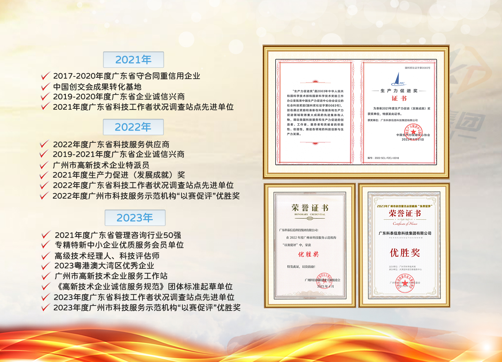 科泰集團榮譽資質